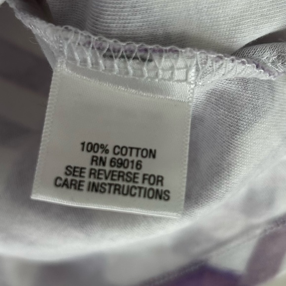 Studio Works XL Purple and White 100%Cotton Vneck Geometric Tee - Picture 3 of 4